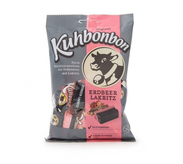 Kuhbonbon Erdbeer Lakritz-200g Kuhbonbon Erdbeer Lakritz-200g