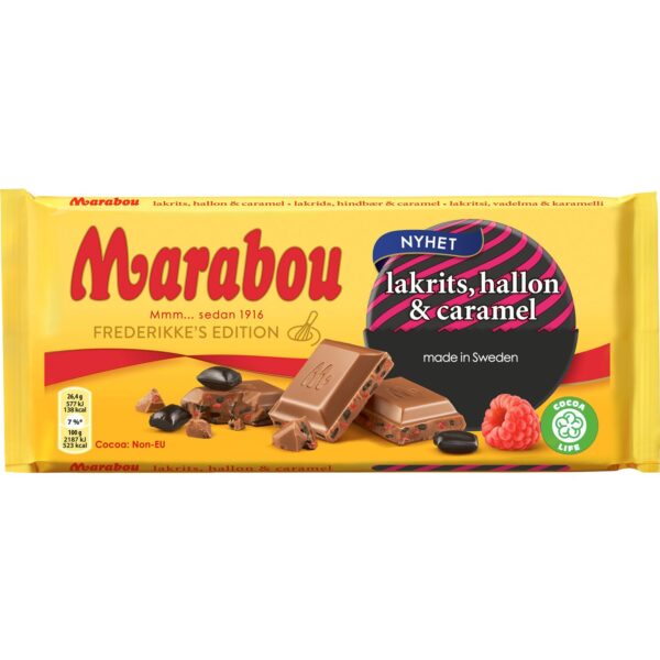 Marabou Lakrits, Hallon & Caramel 160g