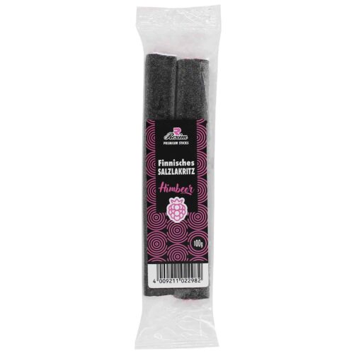 Premium Finnisches Lakritz Himbeer Sticks 100g Premium Finnisches Lakritz Himbeer Sticks 100g