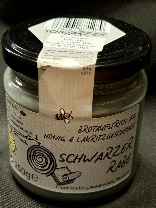 Honig mit Lakritzgeschmack Schwarzer Rabe 250g