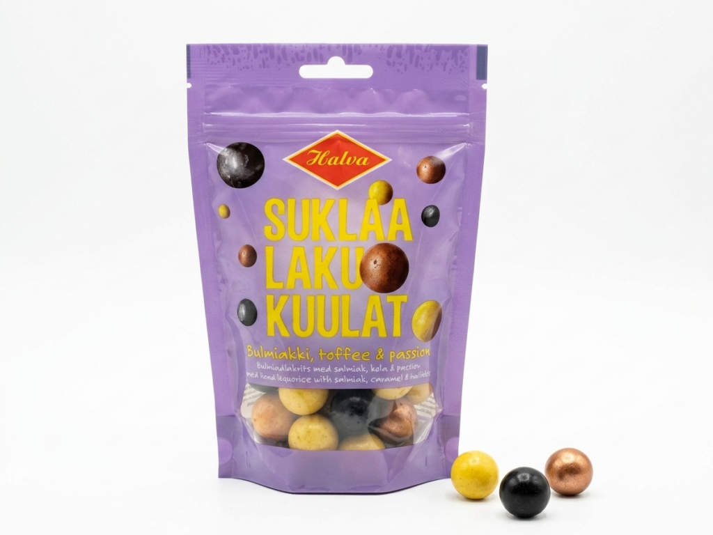 Halva Schoko Lakritz mit Salmiak, Toffee und Passion 125g